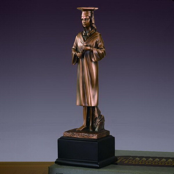 Graduate female Sculpture Graduation Gift Girl Diploma School Statue